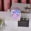 Holographic PU mini backpack coin purse with pink daisy flower, cute portable earphone bag. - 5