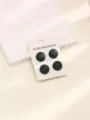Ronde matte zwarte hijab magnetische pinnen set, veilige sjaal broche sluitingen voor dagelijks. - Zwart