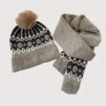 Winter kinder mütze und schal set retro warme gemütliche kaschmir imitat zweiteiler - Mütze Schal Set / Khaki