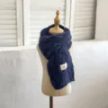 Bufanda de lana tejida para niños invierno cálido pañuelo suave moda accesorio nuevo! - Bufanda azul real