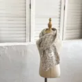 Bufanda de punto de lana para niños suave calentador de cuello de invierno acogedor unisex - Bufanda blanco roto