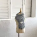 Bufanda de punto de lana para niños invierno cálido gris calentador de cuello lindo bebé - Bufanda gris claro