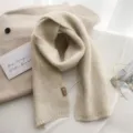 Damen Strick Schal Kaschmir Gefühl Winter warm Halswärmer beige elegant modisches Accessoire - Weiß