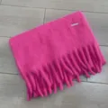 Fuchsie Winter einfarbiger dicker Fransienschal Detail, warmer Wollmischung Kaschmir-Schal. - 40x220cm / Fuchsia