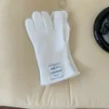 Gants tricotés tactiles chauds d'hiver pour femmes couleur unie élégant blanc couleur SKU - Taille unique / Blanc