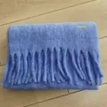 Einfarbiger blauer dicker Fransen Wolle Mix Schal winterlich weicher Kaschmir Stil Schal - 40x220cm / Saphirblau