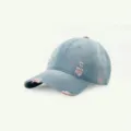 Hellblaue Destroyed-Jeans-Baseballcap mit pinker Stickerei 1999 modische Kappe Alltag - M (56-58cm Verstellbar) / 1999 Digital Gestickter Stil / Hellblau