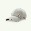 Wasch-Denim Baseballcap mit roter Stickerei 1999, modische Freizeitmütze für Damen. - M (56-58cm Verstellbar) / Distressed 1999 Stil / Rot