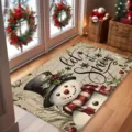 Festive Christmas doormat with a snowman and 'Let it Snow' text for holiday home decor. - Snowman