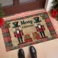 Nutcracker themed Christmas non-slip crystal velvet doormat, size 60x40cm for home decor - Nutcracker / 40*60cm