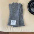 Guanti invernali in maglia soffice grigia da donna, guanti a cinque dita caldi touch screen tinta unita - Taglia unica / Grigio scuro
