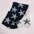 Bufanda de invierno de punto con patron de estrellas, chal calido y suave para frio. - Bufanda negra (bicolor de doble cara)