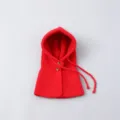 Red knitted kids balaclava hooded scarf warm winter children fleece ear protection hat variant - S / Red