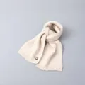 Kids knitted winter scarf solid color warm soft cute accessory for boys and girls daily wear - Scarf / Beige