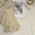 Guantes de punto beige táctiles para mujer invierno cálidos mezcla de lana suaves - Talla única / Beis