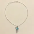 Delicato collana con ciondolo a medusa argento, stile oceano dolce accessorio gioiello mare. - Collana Medusa / Blu