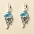 Orecchini pendenti medusa blu argento stile oceano estate spiaggia gioielli donna - Orecchini Medusa / Blu