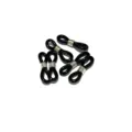 Vue détaillée de bagues antidérapantes pour chaînes de lunettes en silicone noir, 20x5mm. - Noir et Argent