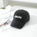 Cozy shearling baseball cap for women winter warm plush hat with embroidered letters - M (56-58cm) / Dark Gray