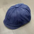 Dunkelblaue Denim Schiebermütze für Damen, retro klassische Achteck Kappe, stylischer Freizeithut. - M (56-58cm) / Dunkelblau