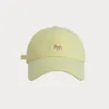 Klassische gelbe Baseballcap mit süßem Fuchs-Stickerei-Design, lässiger Baumwollhut für Damen. - Verstellbar / Gelb