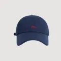 Dunkelblaue Baseballcap mit roter Fuchs Bestickung, klassische Freizeitmütze für Damen. - Verstellbar / Marineblau