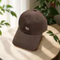 Braune Baseballcap mit süßer kleiner Fuchsstickerei, lässige Baumwollmütze für Damen Alltag. - Verstellbar / Kaffeebraun (Reguläre Version)