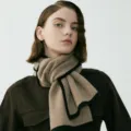 Sciarpa in maglia colorblock autunno inverno donna morbido caldo accessorio moda - 25X155cm / Cachi
