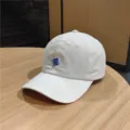 White baseball cap with blue R letter embroidery, casual sunshade hat for women summer. - M (56-58cm) / White