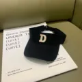 Sommer stylische schwarze leere Kappe mit weisser D Bestickung Sport Sonnenvisier Hut - Verstellbar / D-Buchstaben-Stickerei-Stil / Schwarz