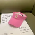 Sommer Mode Buchstabe bestickter leerer oberer Sonnenhut lässiger Sportvisier für Damen - Verstellbar / D-Buchstaben-Stickerei-Stil / Rosa