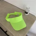 Neon grüne, offene Sonnenblende, atmungsaktiver Mesh Outdoor Sport Strandhut für Damen. - Verstellbar / Fluoreszierendes Grün