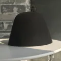 Black wool felt cloche hat, vintage bucket hat for women, elegant winter warm basin hat - M (56-58cm) / Black