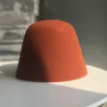 Classic wool felt cloche hat for women, retro autumn winter bucket hat in rust red color. - M (56-58cm) / Orange