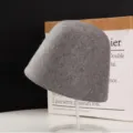 Grey wool felt cloche hat for women, autumn and winter retro bucket hat, casual warm basin hat. - M (56-58cm) / Gray