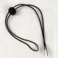 Adjustable elastic hat windcord with cord lock and metal tips for windproof hat accessories. - 2mm Black Round Head / Black