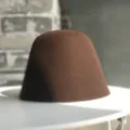Brown wool cloche hat for women, winter vintage bucket hat, elegant minimalist basin hat style. - M (56-58cm) / Coffee