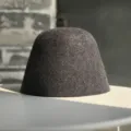Dark grey wool felt bucket hat, vintage bell shaped winter cap for women variant. - M (56-58cm) / Dark Gray