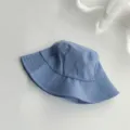 Sombrero de pescador de algodón azul para mujer verano protección solar plegable - M (56-58cm) / Azul cielo