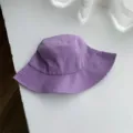 Sombrero de cubo violeta de color liso para mujer, sombrero de sol de verano casual, plegable. - M (56-58cm) / Púrpura Ahumado
