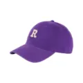 Purple baseball cap with embroidered R letter, stylish cotton casual sun hat for outdoor. - Adjustable / Purple