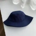 Sombrero de cubo azul marino clásico para mujer, sombrero de sol de verano de tela. - M (56-58cm) / Azul marino
