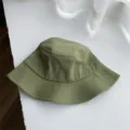 Sombrero de pescador de algodón verde, gorro de sol informal, sombrero de tela plegable estilo. - M (56-58cm) / Verde Militar