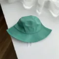Sombrero de pescador verde para mujer verano protección solar estilo japonés gorra de tela plegable - M (56-58cm) / Verde Lago