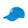 Classic blue baseball cap for women and men, featuring stylish white embroidered letter R front. - Adjustable / Glacier Blue