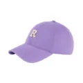 Purple baseball cap with embroidered letter R, Korean style soft top casual sun hat for unisex. - Adjustable / Light Purple