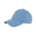 Light blue baseball cap with embroidered R patch, soft crown cotton sun hat for men and women. - Adjustable / Columbia Blue