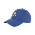 Blue baseball cap with embroidered R patch, casual adjustable cotton sun hat for adults. - Adjustable / Aquamarine