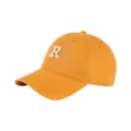 Yellow cotton baseball cap for women and men, stylish curved brim dad hat with embroidered R. - Adjustable / Mustard Yellow