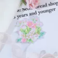 Floral folded greeting card with gold foil text, perfect for Valentine's or Mother's Day gifts. - Elated Shaped Flower Gold Stamping Greeting Card
